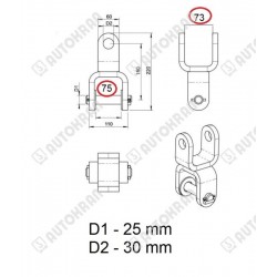 Łącznik, wieszak do rotatora FORMIKO 4,5t pod PALFINGER, sworzeń fi 25/75mm,