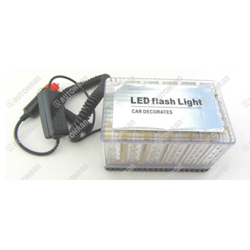 Lampa ostrzegawcza diodowa (kogut) LED 12VDC, mocowanie podstawa magnes, przewód spiralny z wtyczką