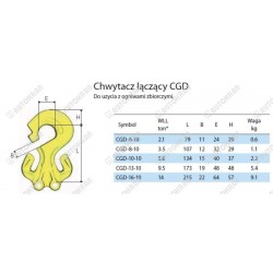 Chwytacz łączący GU. CGD, 10-10, 5,6t. - L  134mm.