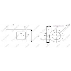 Cewka fi 14/50mm 12DC, wtyczka DIN, okrągła