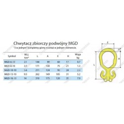 Ogniwo zbiorcze GU. MGD 10-10, 5.6t. - wym. L-211mm x E-90mm x H-24mm