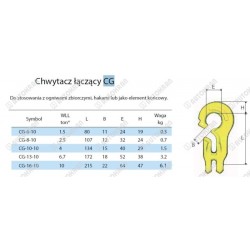 Chwytacz łączący GU. CG, 10-10, 4,0t. - L  134mm.