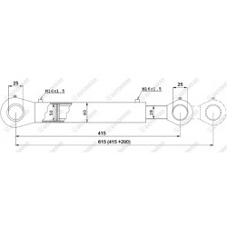 Siłownik hydrauliczny otwierania bocznej hydroburty dwustronnego dziłania skok 200mm