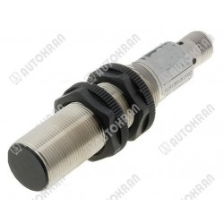 Czujnik indukcyjny M18, czoło zakryte, PNP/NO, zwierny podający (plus + ), 10-30VDC, z wtyczką M12, strefa działania 0-8 mm,