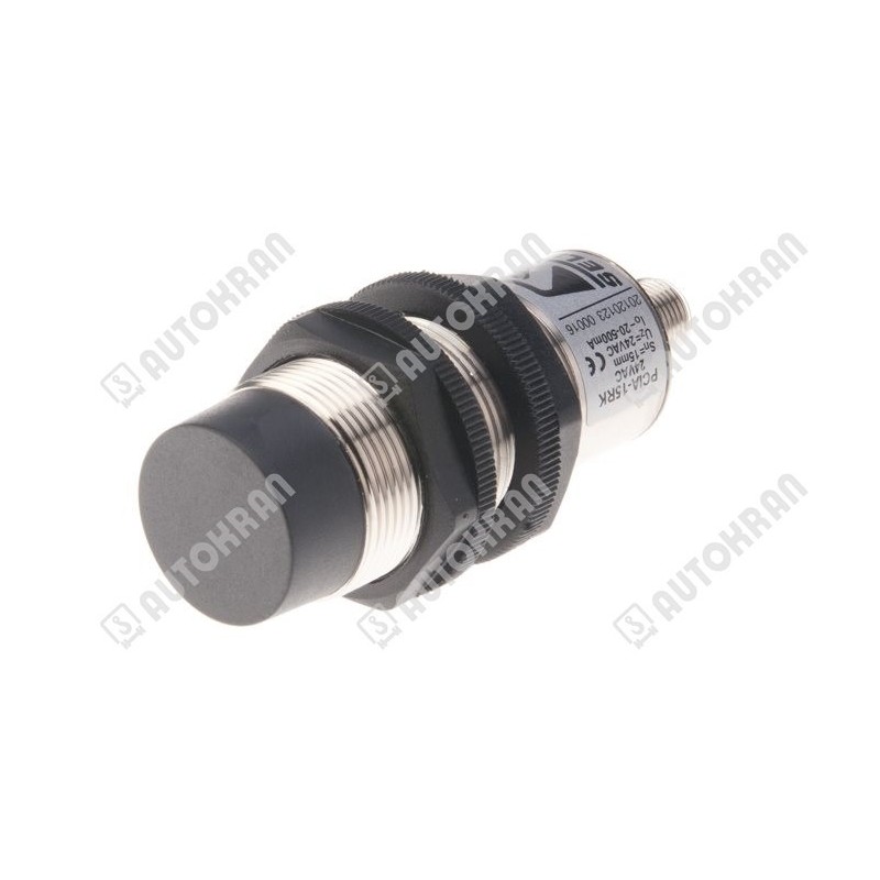 Czujnik indukcyjny M30, czoło odkryte, PNP/NO, zwierny podający (plus + ), 10-30VDC, z wtyczką M12, strefa działania 0-15 mm