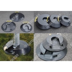 Podkład pod podpory okrągły z wpustem pod stopy 600x80 - 20 ton
