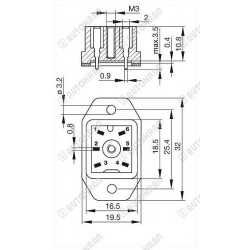 Gniazdo PSBI, PSBM, ASBM,  zamiennik dla części HIAB - 6 pin