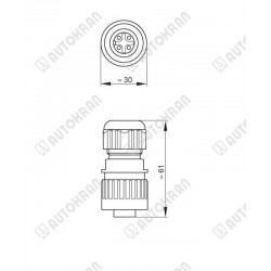 Gniazdo żeńskie proste na kabel, 4 pin,