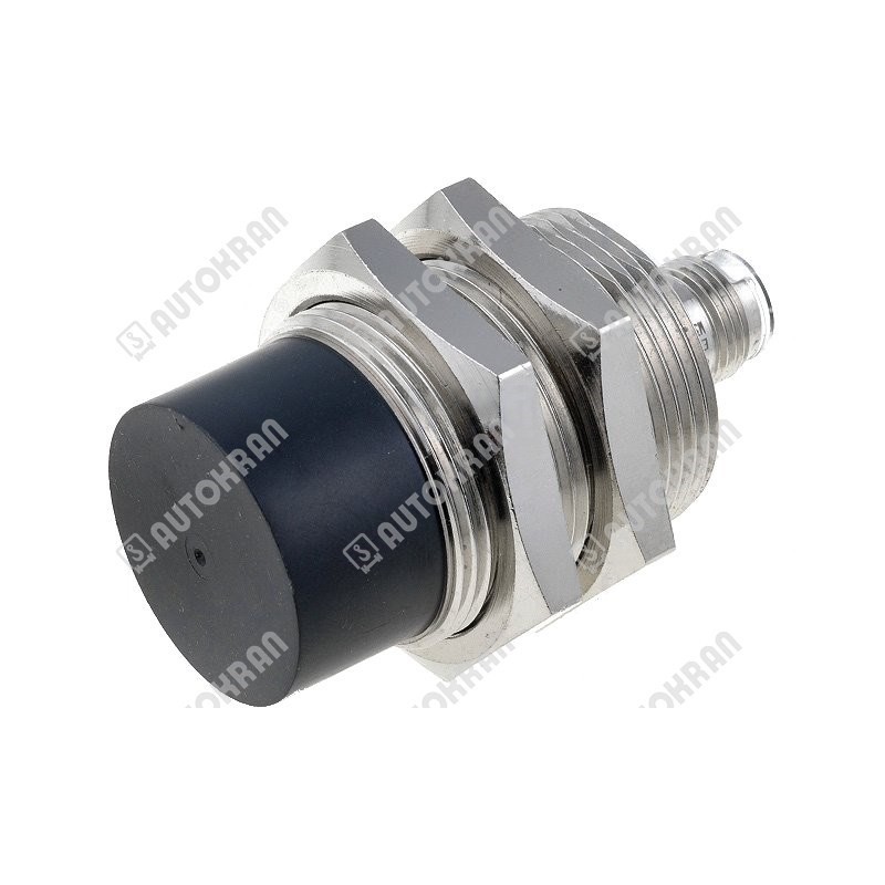 Czujnik indukcyjny M30, czoło odkryte, PNP/NO, zwierny podający (plus + ), 10-30VDC, z wtyczką M12, strefa działania 0-30mm,