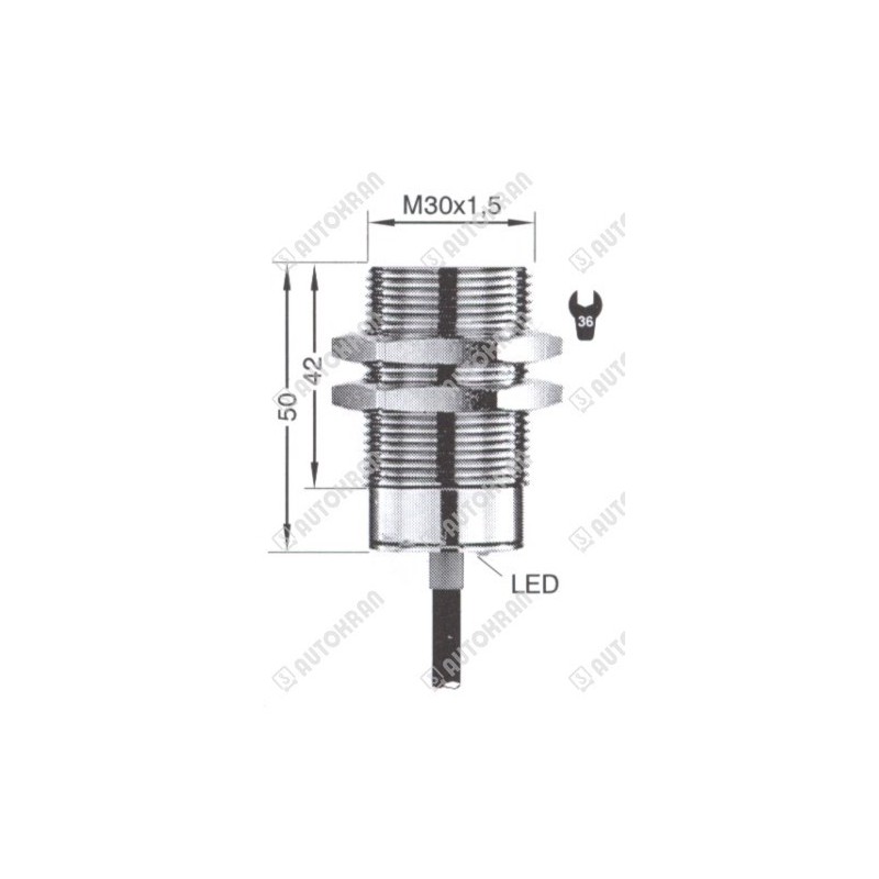 Czujnik indukcyjny platformy fi 30mm. - zamiennik HIAB 3696120, Wenglor sensoric