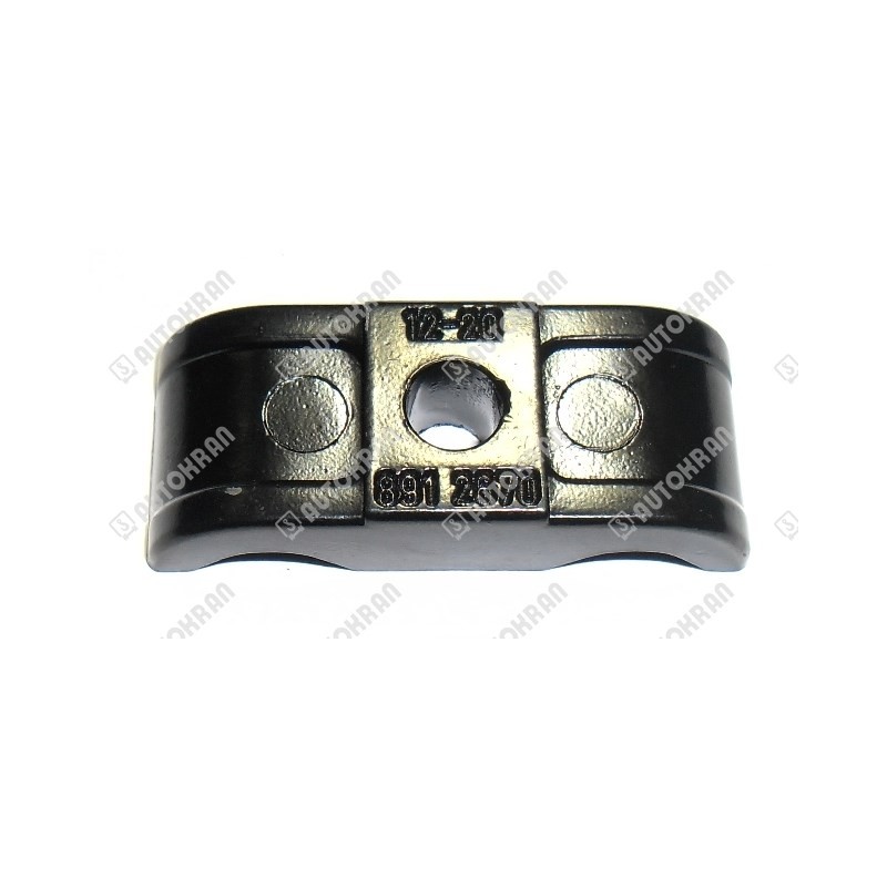 Uchwyt do rury / węża (podwójny aluminiowy 1 x M8, max. fi 16mm ) - oryginał, HIAB 8912670, stary nr. 3184765