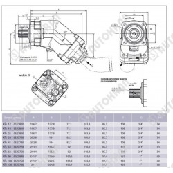 Pompa tłoczkowa skośna , hydrauliczna XPi 108 Hydro Leduc 0523750, 108l/min,