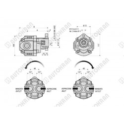 Pompa zębata UNI pod trzy otwory - 22l,