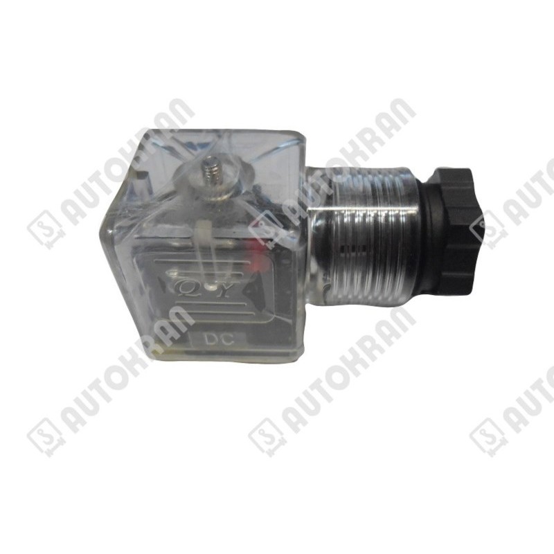 Wtyczka cewki do elektrozaworu 12DC z diodą sygnalizacyjną, HIRSCHMANN, DIN 43650