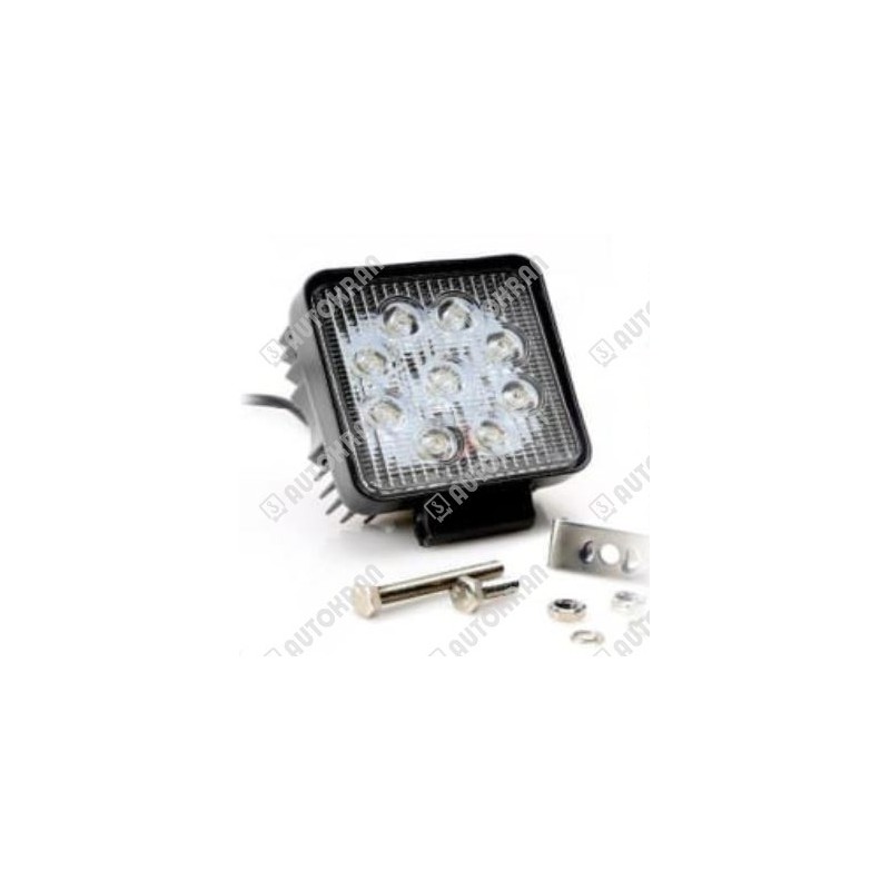 Lampa robocza kwadratowa, halogen,  LED, diody CREE 27W / 60' - światło rozproszone