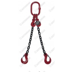 Zawiesie łańcuchowe 2 - cięgnowe MI.  8-8, 2,8t. - 1,5m, + haki skracające