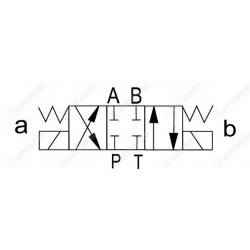Elektrorozdzielacz 4/3, seria 6, 24DC, ( zamknięty )
