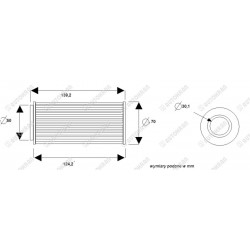 Wkład filtra CRE025MS1, zamiennik dla HY18225, FI878, P171535, R122T60B,