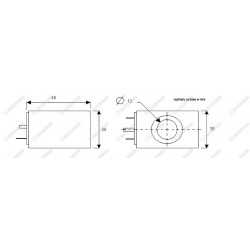 Cewka fi 13/39mm 26W/12DC, kwadratowa