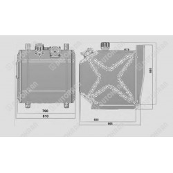 Zbiornik na olej hydrauliczny naramowy 200 l. aluminiowy - oryginał HIAB 3395111